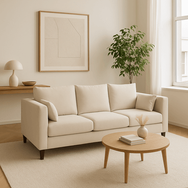 SOFA 3 CUERPOS RAGNAR BEIGE TELA – CONFORT Y ESTILO PARA TU HOGAR - 1