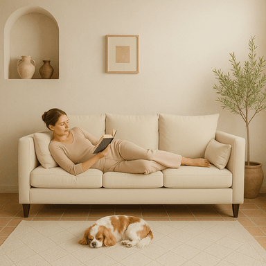 SOFA 3 CUERPOS RAGNAR BEIGE TELA – CONFORT Y ESTILO PARA TU HOGAR - 2