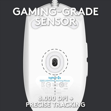 MOUSE GAMER LOGITECH G203 LIGHTSYNC RGB 8000 DPI BLANCO - 3