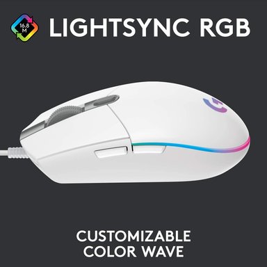 MOUSE GAMER LOGITECH G203 LIGHTSYNC RGB 8000 DPI BLANCO - 5