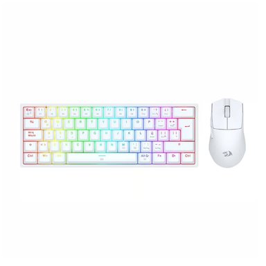KIT DE TECLADO Y MOUSE REDRAGON K617RGB SP M724 BLANCO S143W - 1