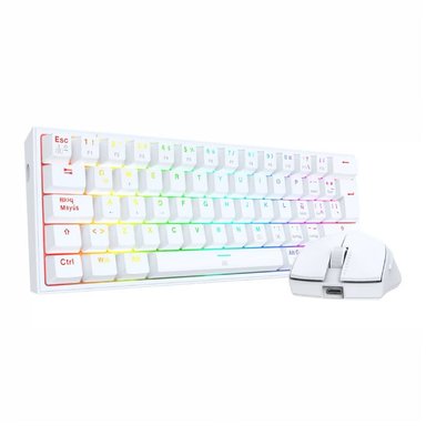 KIT DE TECLADO Y MOUSE REDRAGON K617RGB SP M724 BLANCO S143W - 3