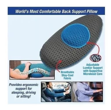 ALMOHADA LUMBAR APOYO ESPALDA DISEÑO ERGONOMICO RONDON - 1
