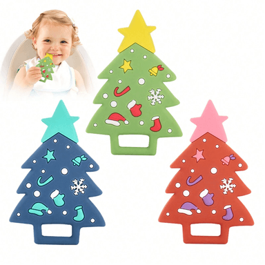 SET ZZKKO 3 MORDEDOR SILICONA SUAVE BEBÉS ARBOL NAVIDEÑO LAU MULTICOLOR - 3
