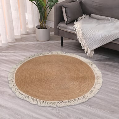 ALFOMBRA YUTE FIBRA NATURAL REDONDA DECORACIÓN 80CM JHN - 8