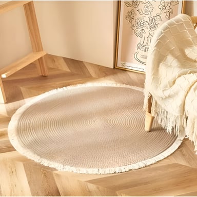 ALFOMBRA YUTE FIBRA NATURAL REDONDA DECORACIÓN 80CM JHN - 10