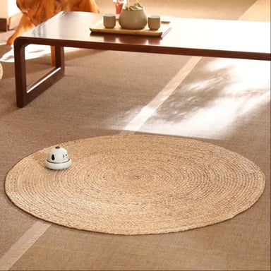 ALFOMBRA TRENZADA YUTE TEJIDA NATURAL BOHEMIO DECORATIVA JHN - 7
