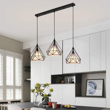 LÁMPARA COLGANTE VINTAGE DISEÑO 3 DIAMANTE ESTILO MODERNO - 1