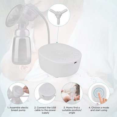EXTRACTOR LECHE 9 MODOS BIBERON PORTATIL MAMA BEBE LAU - 4