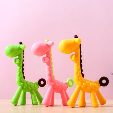 SET 3 MORDEDOR BEBÉ SILICONA JIRAFA JUGUETE JHN MULTICOLOR - 5