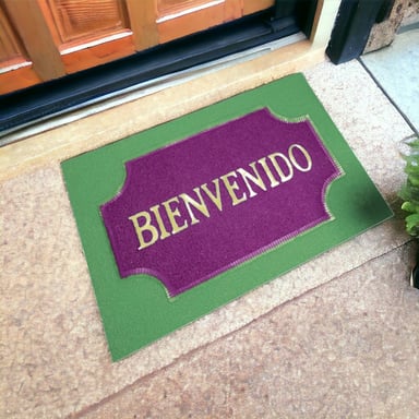 SET DE 3 ALFOMBRA DECORATIVA ANTIDESLIZANTE BIENVENIDO JHN - 10