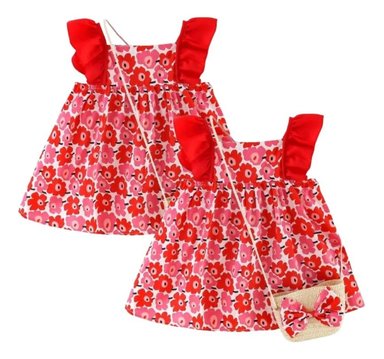 VESTIDO FLORAL PRINCESA BEBE NIÑA ESTAMPADO FLORES LAU - 3