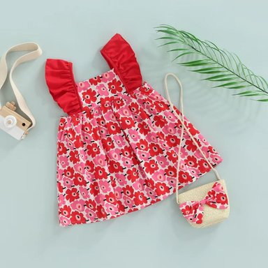 VESTIDO FLORAL PRINCESA BEBE NIÑA ESTAMPADO FLORES LAU - 8
