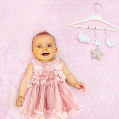 VESTIDO DE PRINCESA SIN MAGAS FLORAL TUL PARA BEBE LAU - 8