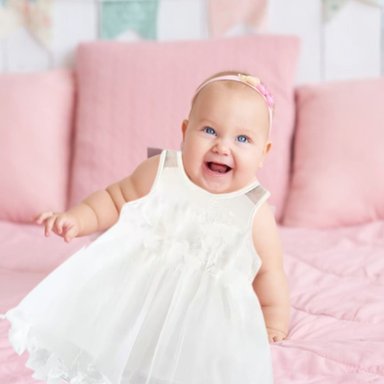VESTIDO DE PRINCESA SIN MAGAS FLORAL TUL PARA BEBE LAU - 9