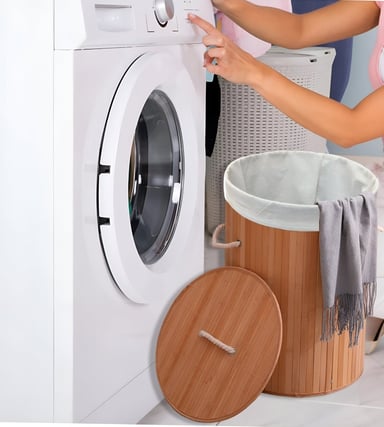 CESTA ROPA BAMBÚ ALMACENAMIENTO ORGANIZADOR REDONDA JHN - 4