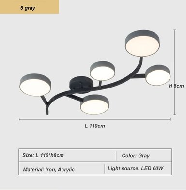 LÁMPARA TECHO NÓRDICA DORMITORIO SALA LED HOTEL RONDON - 4