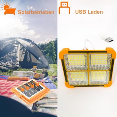 LÁMPARA CUTX SOLAR LED TALLER CASA GARAGE CAMPING LAU NARANJO - 4