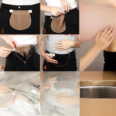 SET 5 EXTENSORES PANTALÓN EMBARAZO AJUSTABLE MATERNAL JHN MULTICOLOR - 8