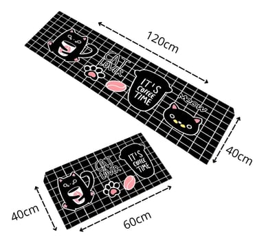 ALFOMBRA CONTEMPORÁNEA MODERNA PISO COCINA ANTIDESLIZANTE DECORATIVA 2 PIEZAS JHN 60 X 40 CM - 2