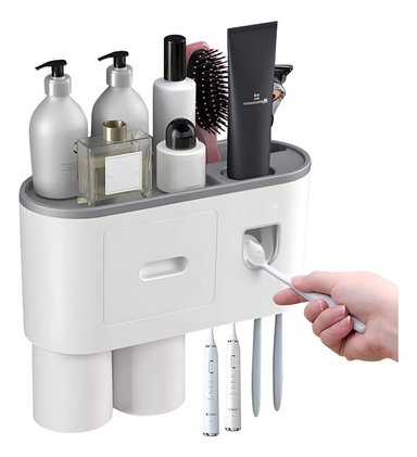 SOPORTE CEPILLOS DIENTES DISPENSADOR PASTA ORGANIZADOR JHN - 3