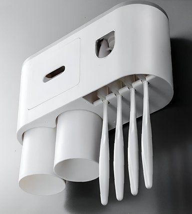 SOPORTE CEPILLOS DIENTES DISPENSADOR PASTA ORGANIZADOR JHN - 4