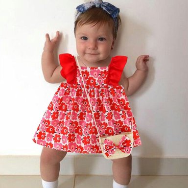 VESTIDO FLORAL PRINCESA BEBE NIÑA ESTAMPADO FLORES LAU - 6