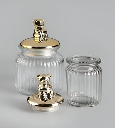 SET 2 TARRO DECORATIVO RECIPIENTE ORGANIZADOR TAPA JHN - 9