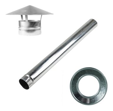 KIT CTFEG03 DUCTO TUBO GALVANIZADO 5 + GORRO + ANILLO FEGALV - 1