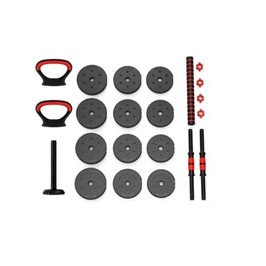 SET MANCUERNAS Y BARRA AJUSTABLE 30 KG ENTRENAMIENTO FITNESS - 2