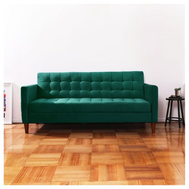 FUTON LATAM HOME GENOVA 3 CUERPOS VERDE TELA VELVET - 1