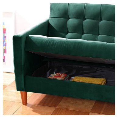 FUTON LATAM HOME GENOVA 3 CUERPOS VERDE TELA VELVET - 5