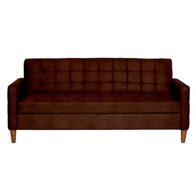 FUTON LATAM HOME GENOVA 3 CUERPOS CUERO KENTUCKY CAFE MORO - 1