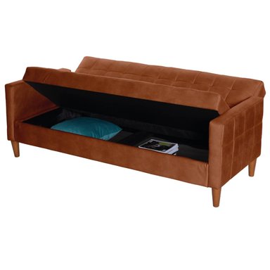 FUTON LATAM HOME GENOVA 3 CUERPOS CUERO KENTUCKY TABACO - 5