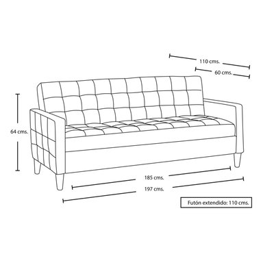 FUTON LATAM HOME GENOVA 3 CUERPOS CUERO KENTUCKY TABACO - 6