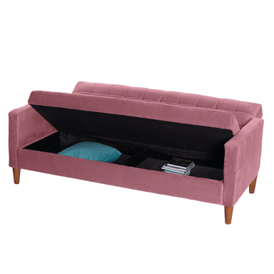 FUTON LATAM HOME GENOVA 3 CUERPOS PALO ROSA TELA VELVET - 2