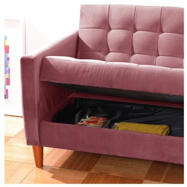 FUTON LATAM HOME GENOVA 3 CUERPOS PALO ROSA TELA VELVET - 5