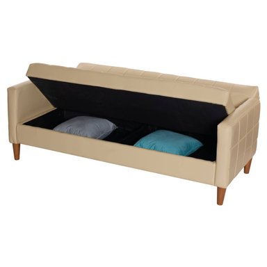 FUTON LATAM HOME GENOVA 3 CUERPOS BEIGE PU - 5