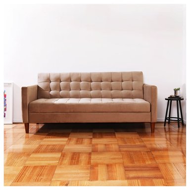 FUTON LATAM HOME GENOVA 3 CUERPOS BEIGE TELA VELVET - 1