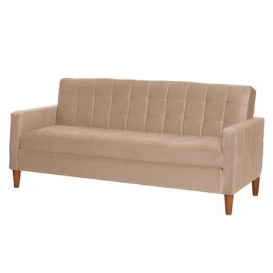FUTON LATAM HOME GENOVA 3 CUERPOS BEIGE TELA VELVET - 3