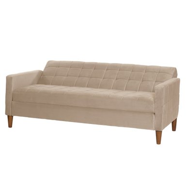 FUTON LATAM HOME GENOVA 3 CUERPOS BEIGE TELA VELVET - 4
