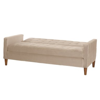 FUTON LATAM HOME GENOVA 3 CUERPOS BEIGE TELA VELVET - 6