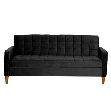 FUTON LATAM HOME GENOVA 3 CUERPOS NEGRO TELA VELVET - 1
