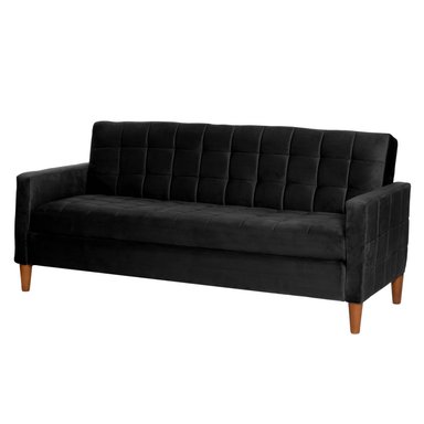 FUTON LATAM HOME GENOVA 3 CUERPOS NEGRO TELA VELVET - 2