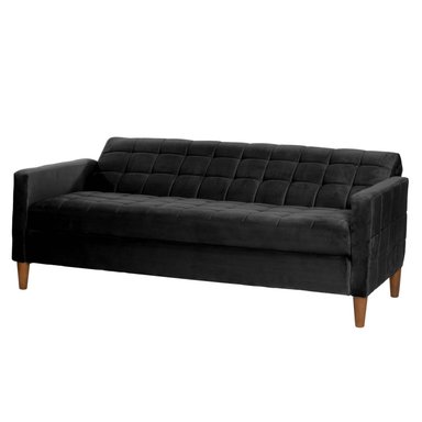 FUTON LATAM HOME GENOVA 3 CUERPOS NEGRO TELA VELVET - 3