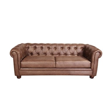 SOFA FLORENCIA 3 CUERPOS CUERO COLORADO CARAMELO - 2