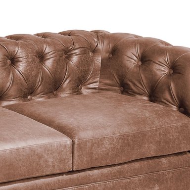 SOFA FLORENCIA 3 CUERPOS CUERO COLORADO CARAMELO - 5