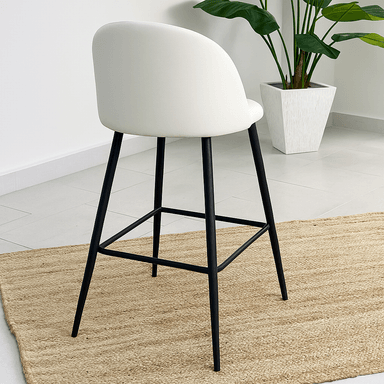 PACK 2 PISOS DE BAR TABURETE VELVET 66CM TERCIOPELO EN COLOR BLANCOS - 3