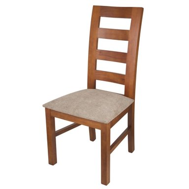 JUEGO DE COMEDOR AMELIA CUADRADA 4 SILLAS MADERA COLOR MIEL TAPIZ CAFÉ JASPEADO - 4