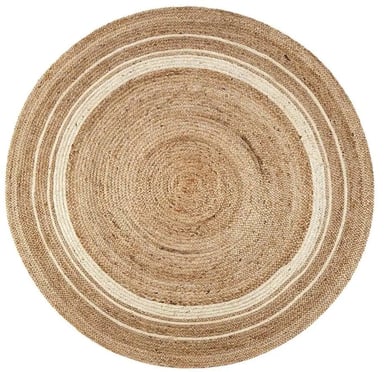 ALFOMBRA TRIBUS DEL MUNDO KOLLAM NATURAL REDONDA YUTE 120 X 120 CM - 1